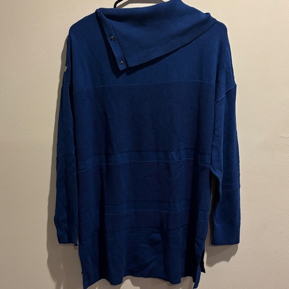 Chico's Royal Blue Cowl Neck Sweater with Button Accents - Picture 8 of 8